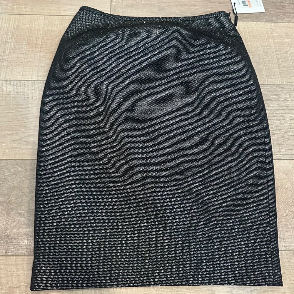 Calvin Klein Black Textured Pencil Skirt Size 2 MSRP $79 Modern Fit Office Wear